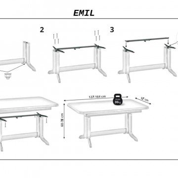 Фото1.Журнальний стіл EMIL 127(164)x67 Вільха Signal